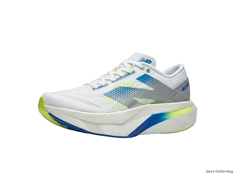New Balance retro-style blue and white running shoes