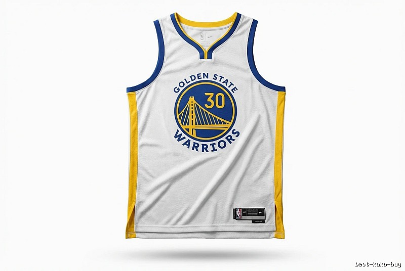 Nike Curry No.30 white, blue and yellow jersey
