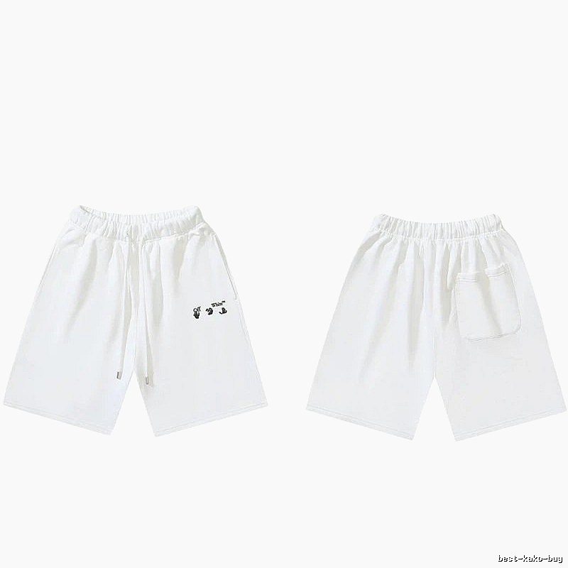 Off-White 016 Style Simple White Shorts