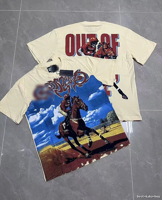 Off-white Vintage GOD Horse Racing Print T-Shirt