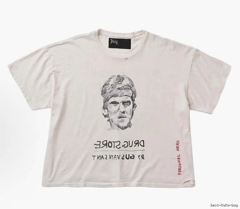 Paly Hollywood Retro Off-white Portrait Short Sleeve T-Shirt