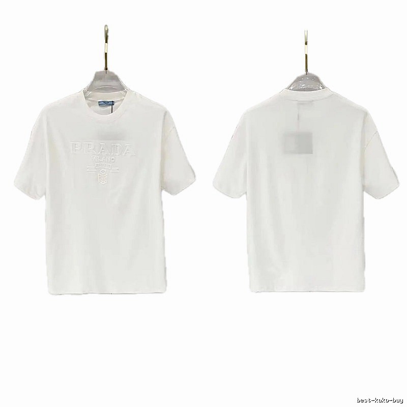 Prada Classic Collection Minimalist Style White Short-sleeved T-shirt