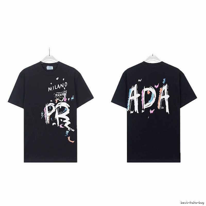 Prada Graffiti Collection Street Style Black T-Shirt