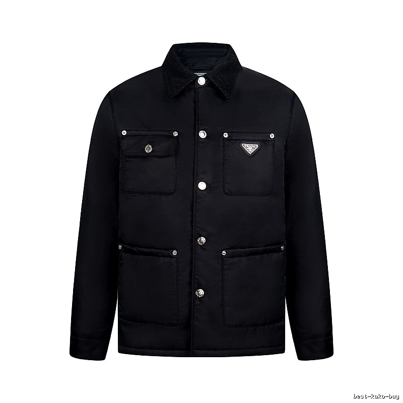 Prada Layering Utility Work Jacket with triangle logo