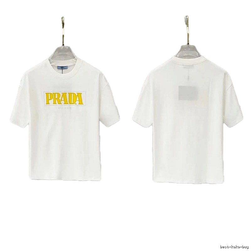 Prada Letter Print Streetwear Style White T-Shirt