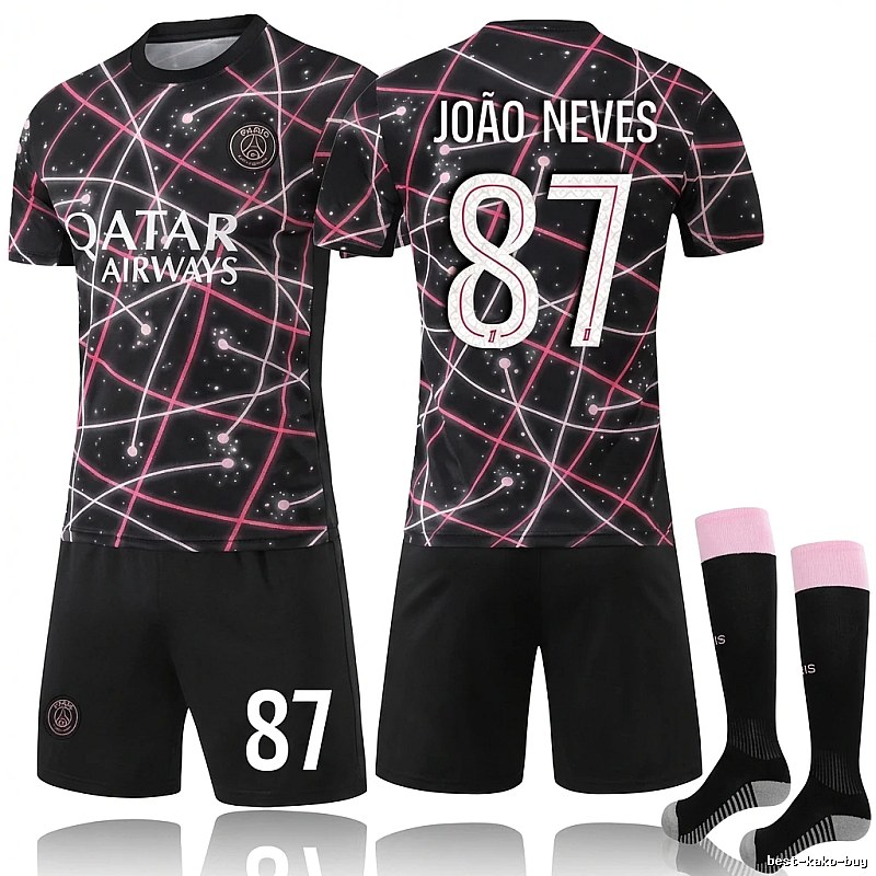 PSG No. 87 black-pink jersey