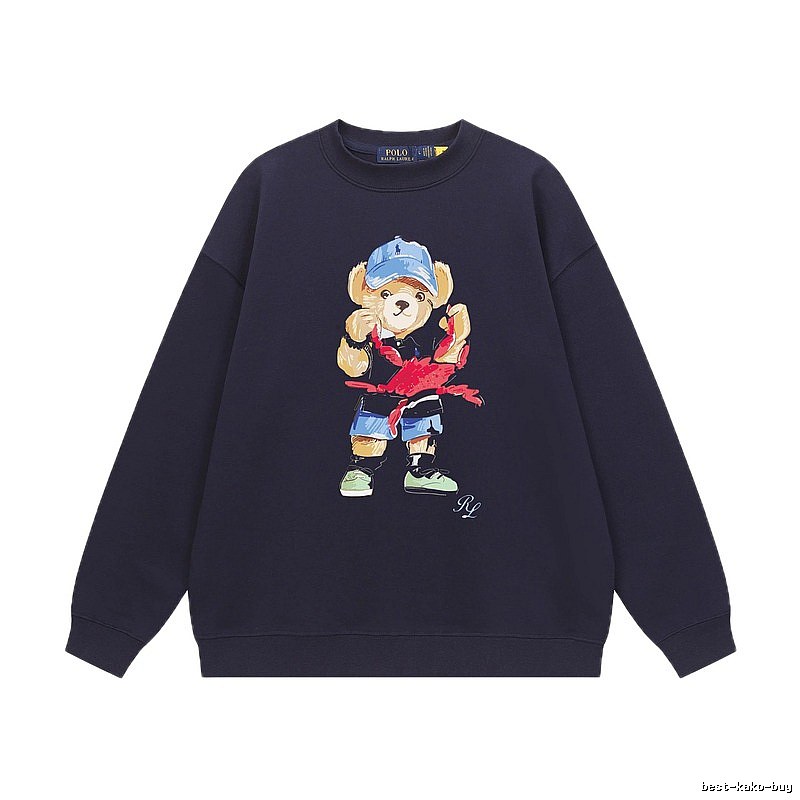 Ralph Lauren bear print navy blue sweatshirt