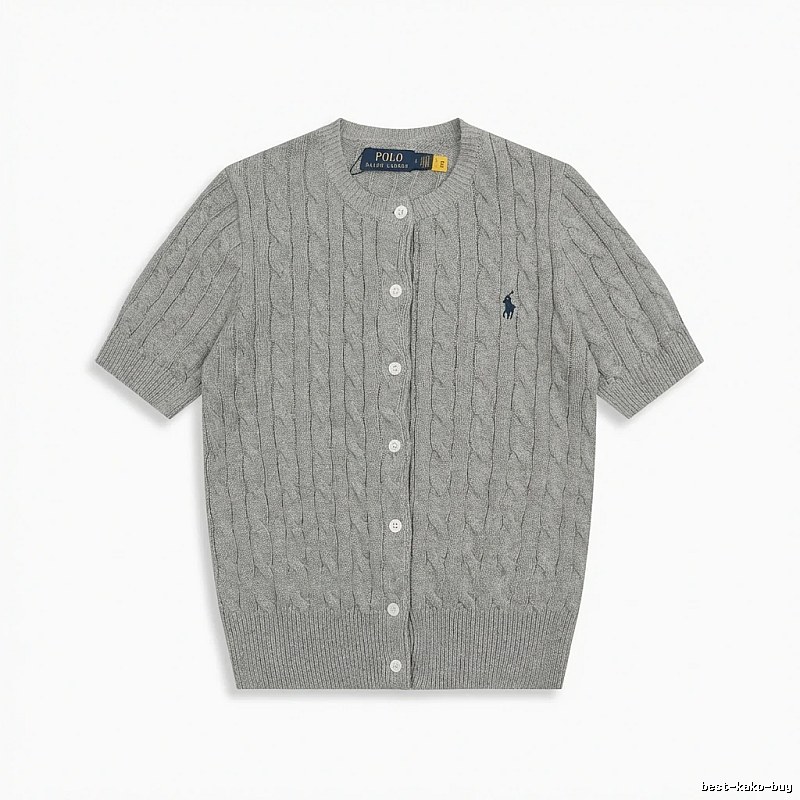 Ralph Lauren knitted retro-style grey cardigan