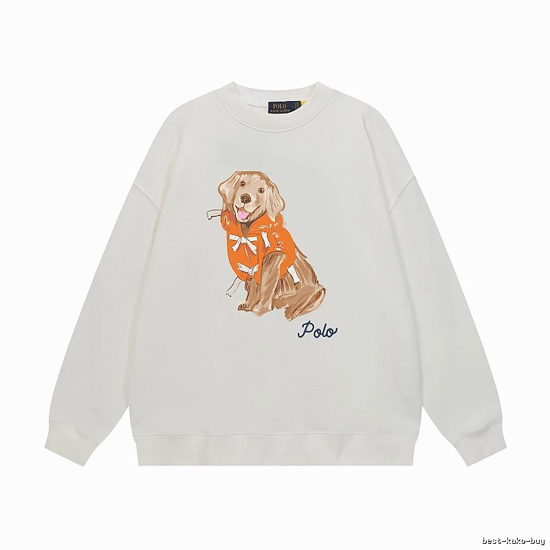 Ralph Lauren Polo Cute Pet Style White Sweatshirt