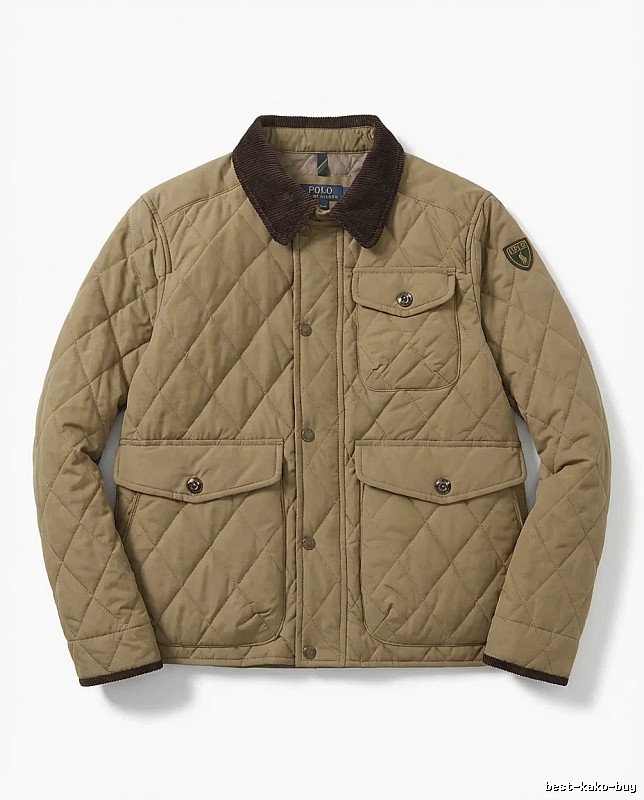 Ralph Lauren quilted retro-style khaki coat