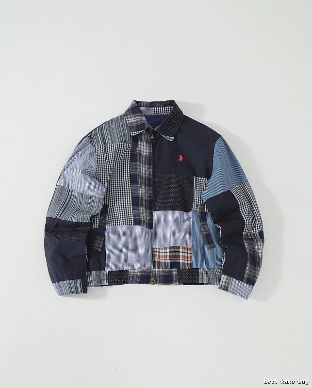 RalphLauren Blue Mixed Plaid Patchwork Shirt Jacket Gift Edit