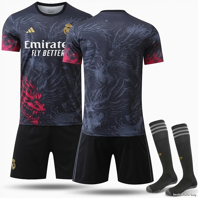 Real Madrid Dragon Pattern Trendy Jersey