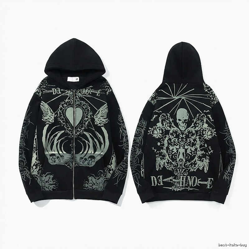 Revenge Dark Style Skull Print Hoodie