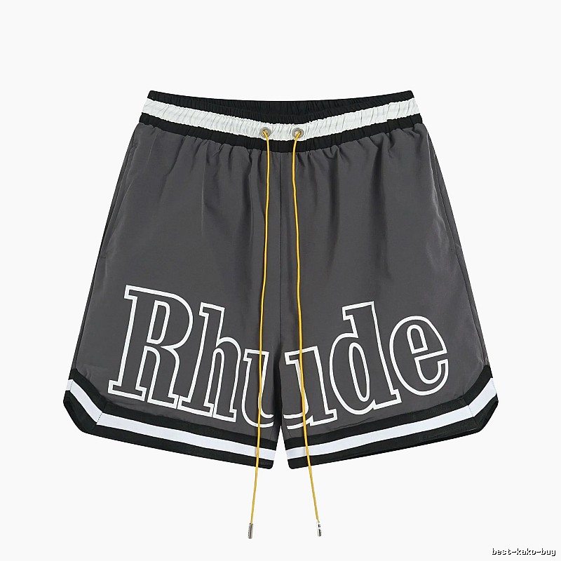 RHUDE letter - style grey shorts