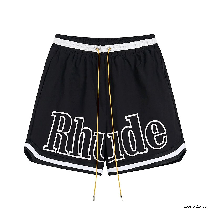 RHUDE lettered sporty shorts