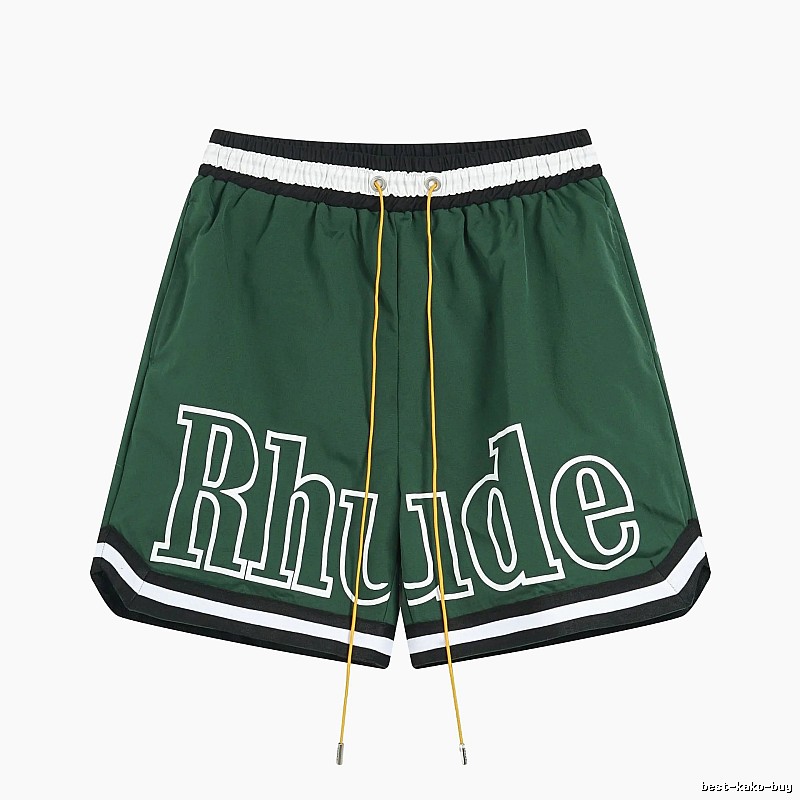 RHUDE sporty dark green shorts