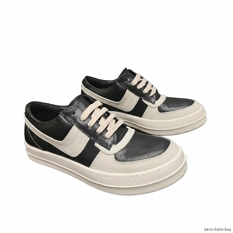 Rick Owens black and white spliced thick-soled shoes