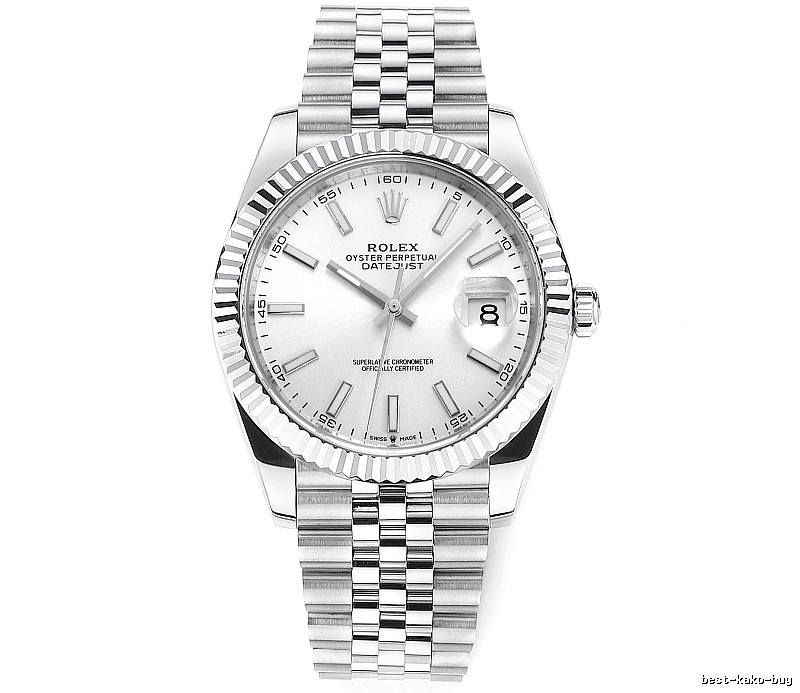 Rolex Datejust Automatic Watch - white baton dial for office