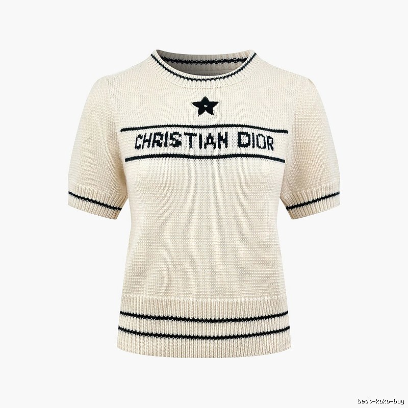 Short Sleeve Knit Sweater in Black by Dior