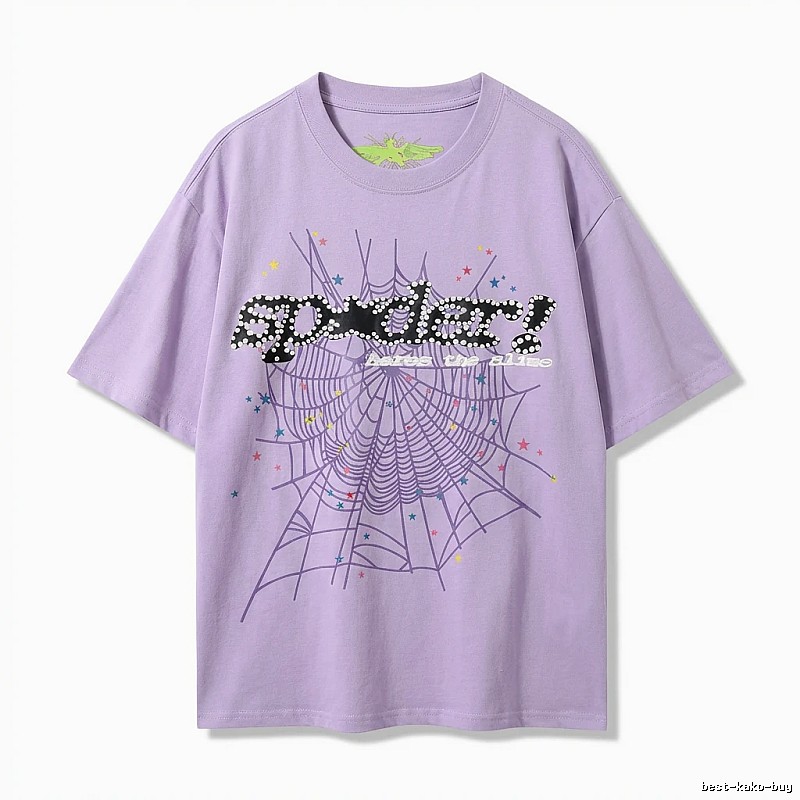Sp5der Cobweb Style Light Purple T-shirt