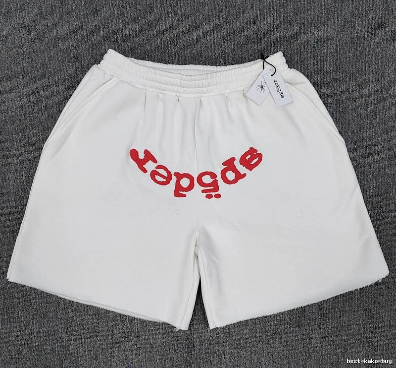 Sp5der Printed Street Style White Shorts