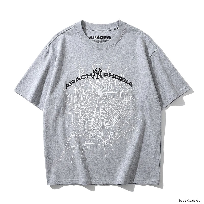 Sp5der Spider Web Trendy Grey T-shirt