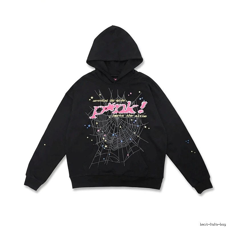Sp5der Starry Web Style Black Hoodie