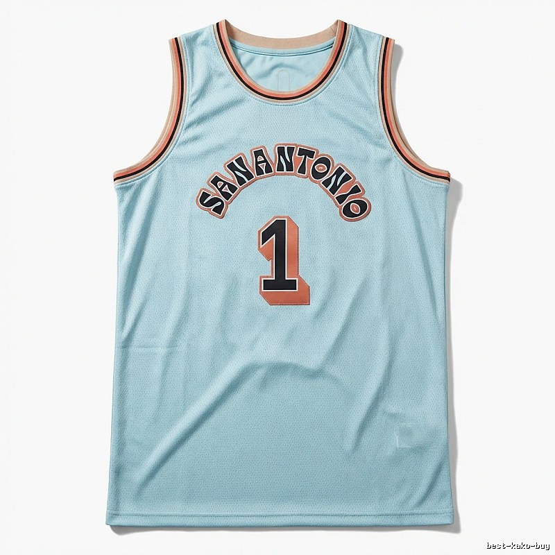 Spurs Wembanyama light blue jersey