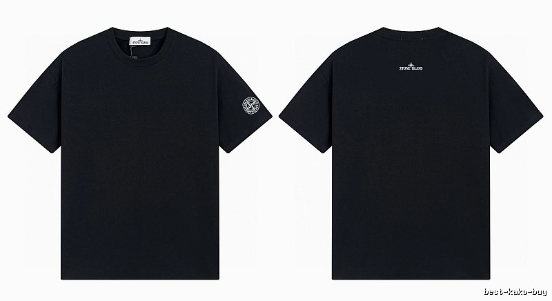 Stone Island Badge Techwear Style Black Short Sleeve T-Shirt
