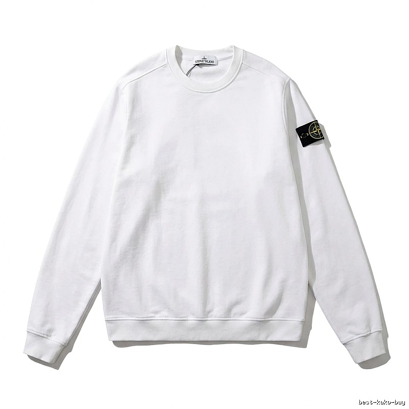 Stone Island basic simple white sweatshirt