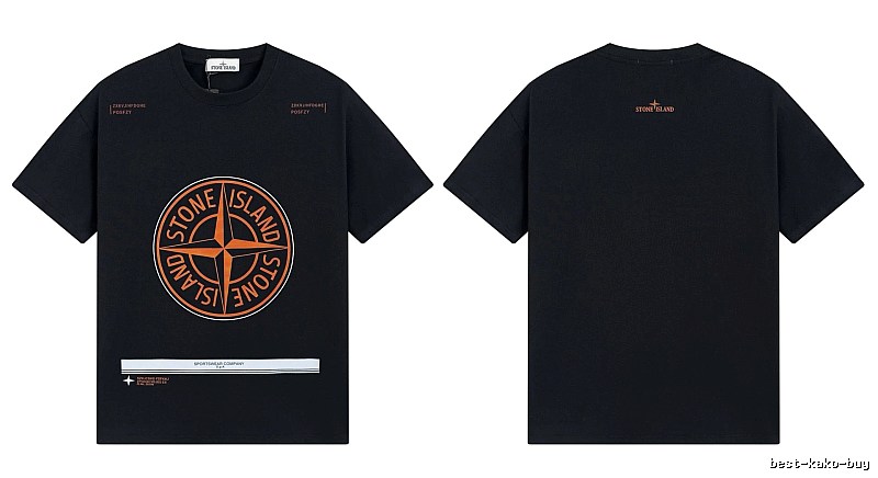 Stone Island Compass Techwear Style Black Short Sleeve T-Shirt