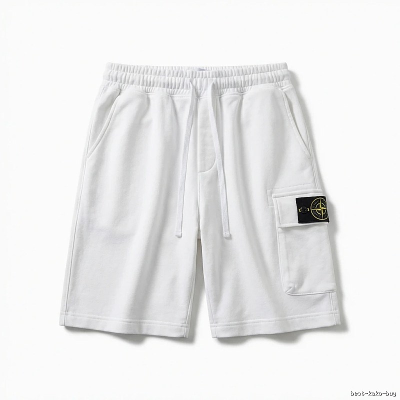 Stone Island functional style white shorts