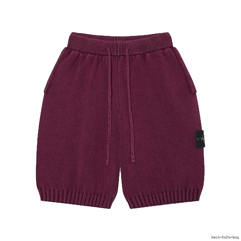 Stone Island Knit Casual Style Burgundy Shorts