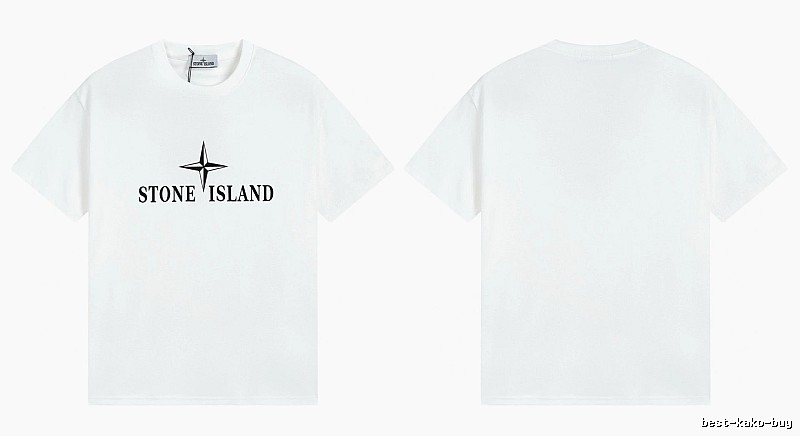 Stone Island Printed Street Style White T-Shirt