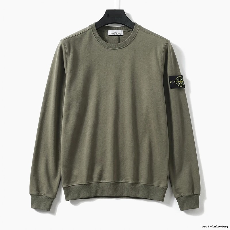 Stone Island trendy brand military green sweatshirt