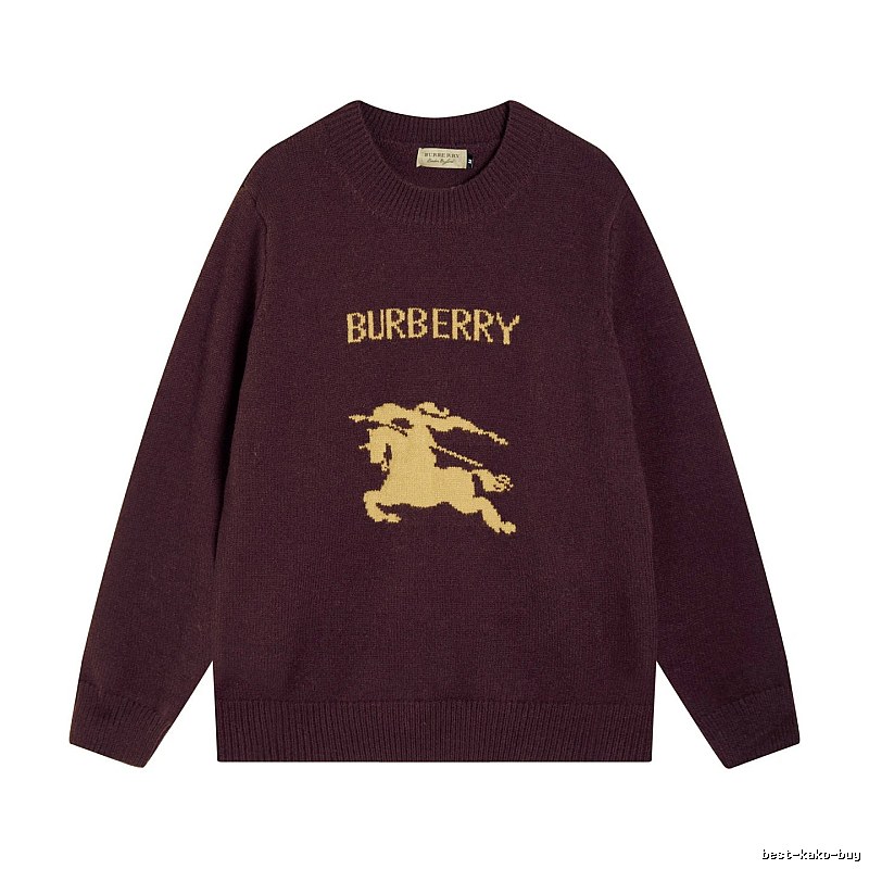 Streetwear Rotation Wool Knit Sweater by Burberry with Graphic Lettering
