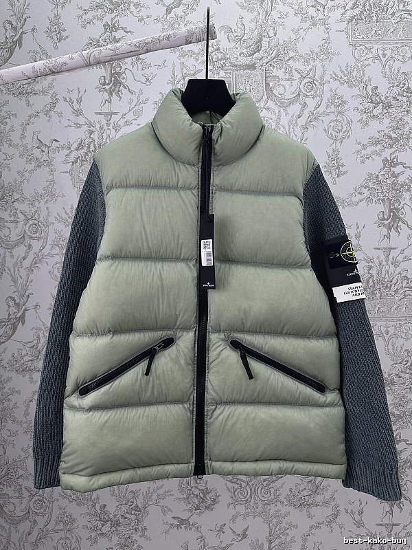 Stripe Striped Puffer Jacket with ThomBrowne Branding