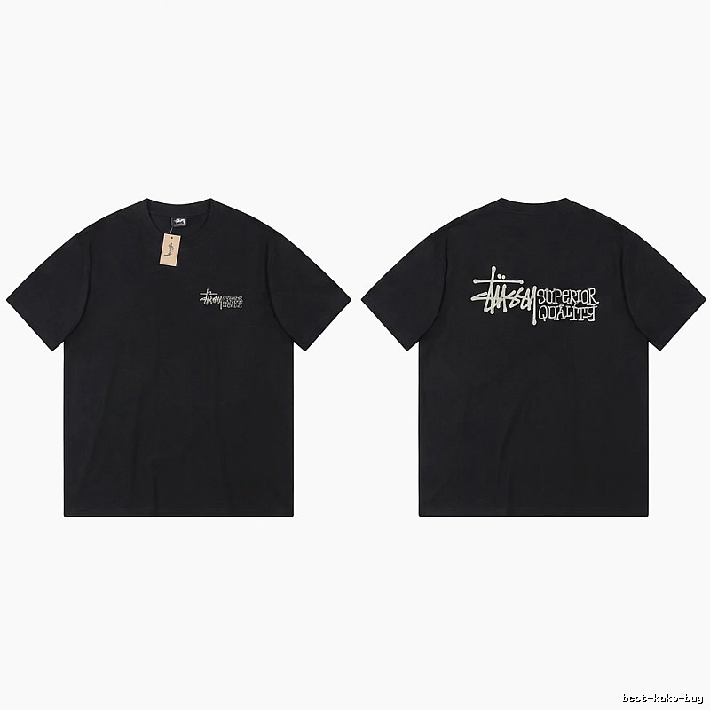 Stussy basic simple style black T-shirt