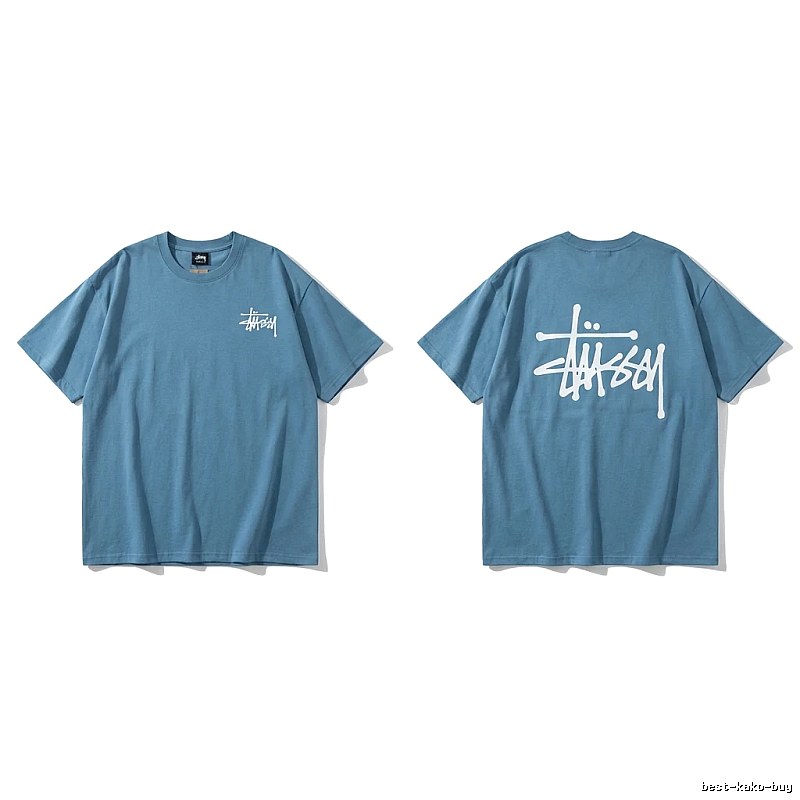 Stussy basic simple style blue T-shirt
