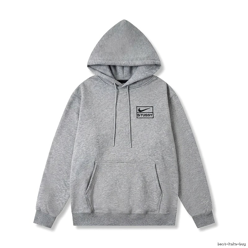 Stussy Co-branded Simple Style Grey Hoodie
