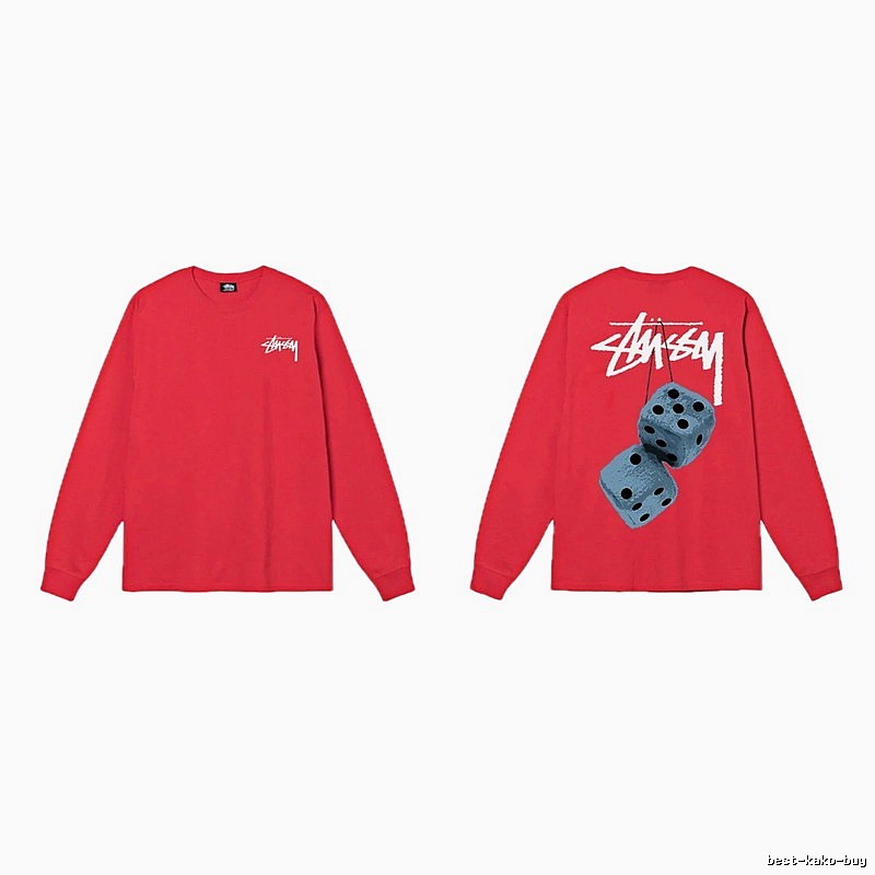 Stussy dice pattern red long-sleeved shirt