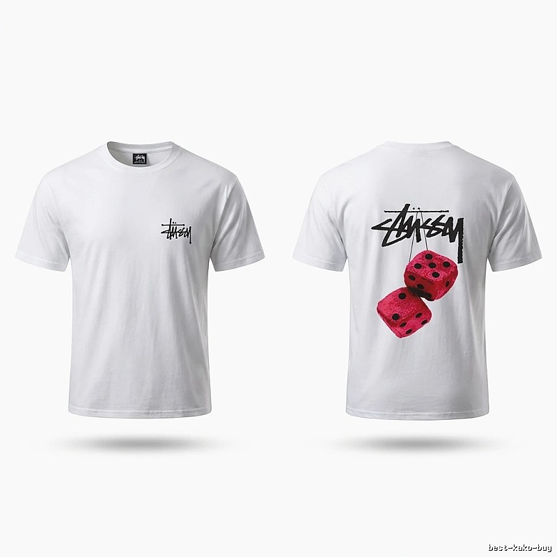 Stussy Dice Print White T-shirt