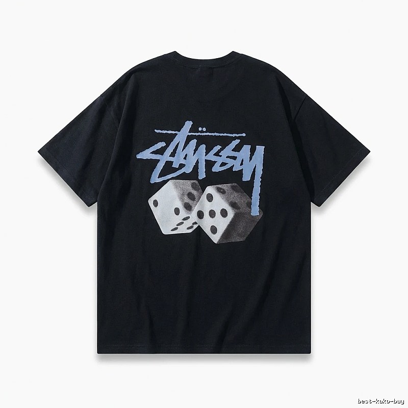 Stussy Dice Trendy Brand Black T-shirt