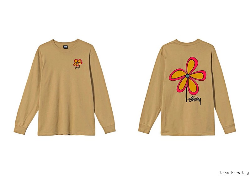 Stussy Floral Casual Khaki Long-Sleeve
