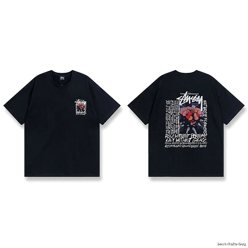 Stussy Floral Style Black T-shirt