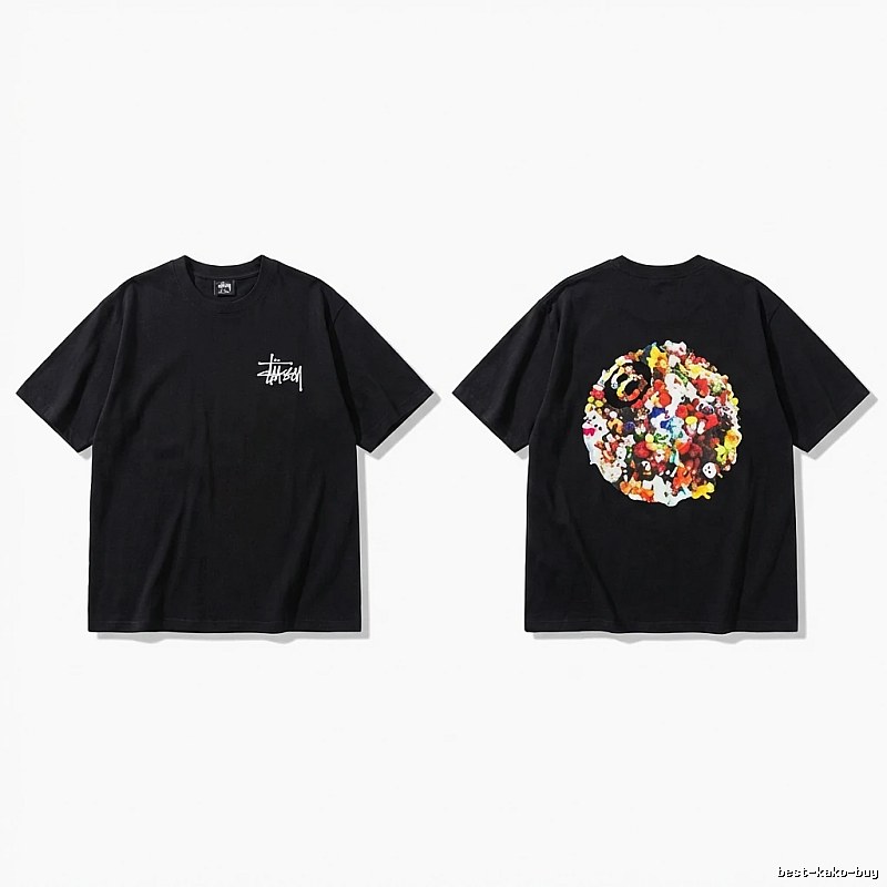 Stussy graffiti-style black T-shirt