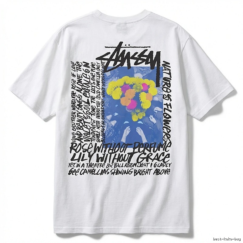 Stussy graffiti-style white T-shirt