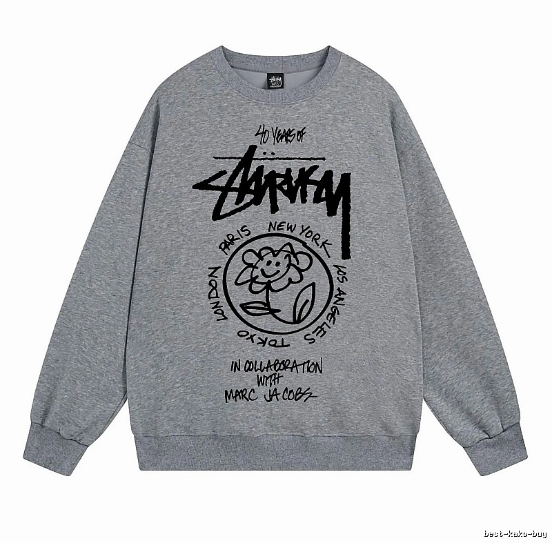 Stussy Gray Style 539 Graphic SweatShirt Minimal Look