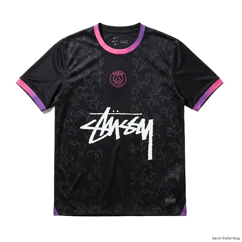 Stussy Paris Co-branded Style Black T-shirt