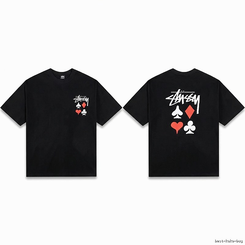 Stussy playing card style black T-shirt